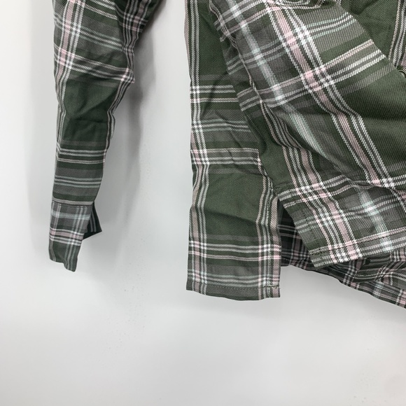 PJ Salvage womens XS rumples olive pajama top green mad for plaid NEW - Picture 6 of 8
